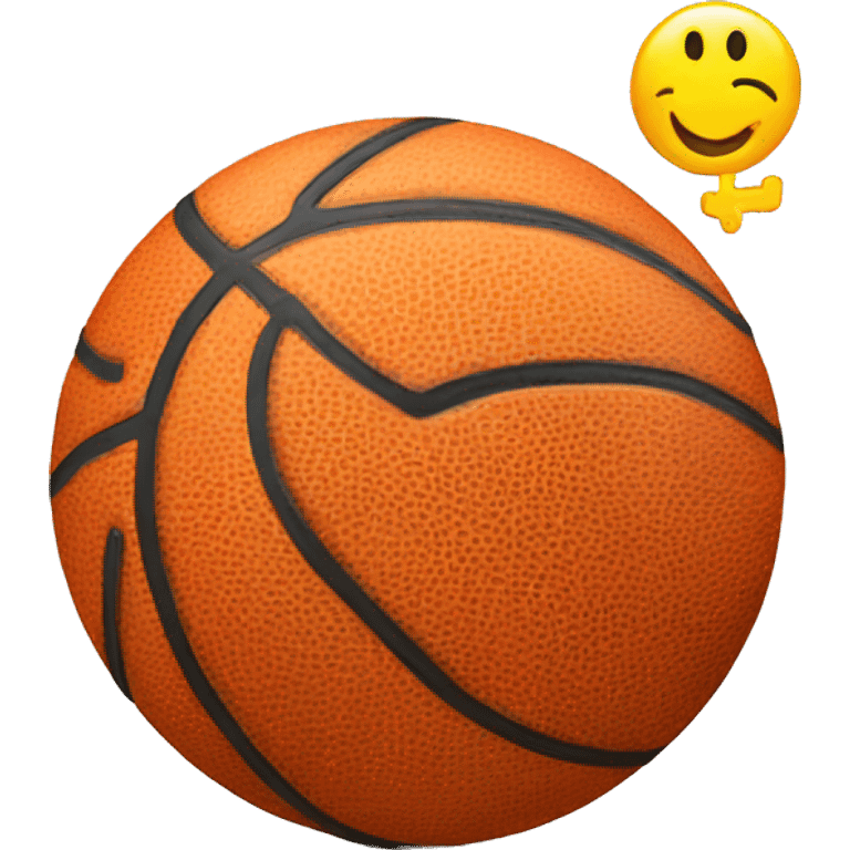 Basketball with a smiley face emoji