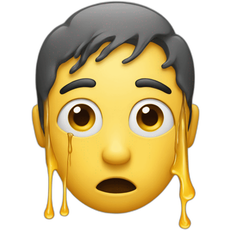 person shrugging with melting face emoji