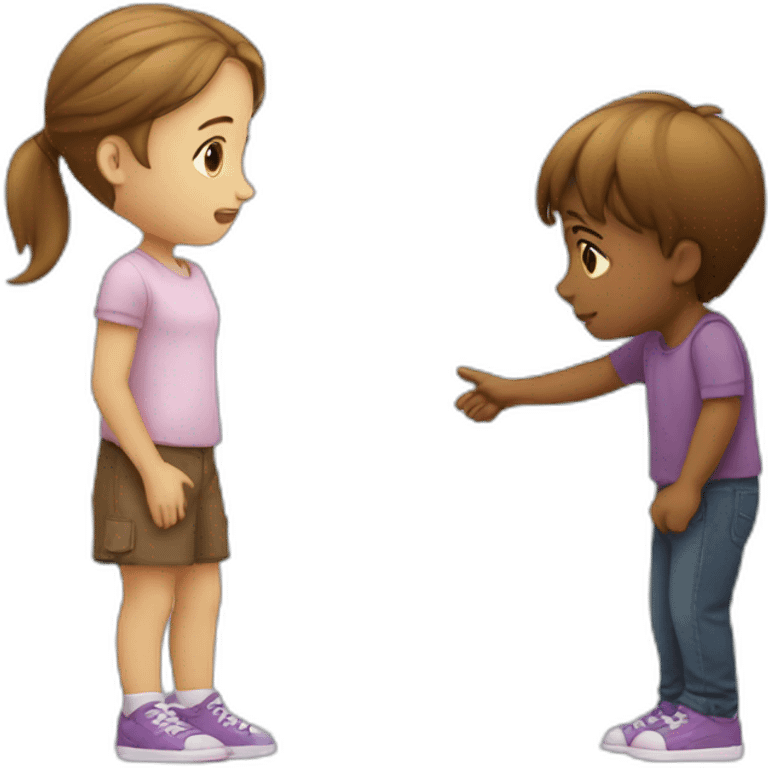 A boy saying sorry to a girl emoji