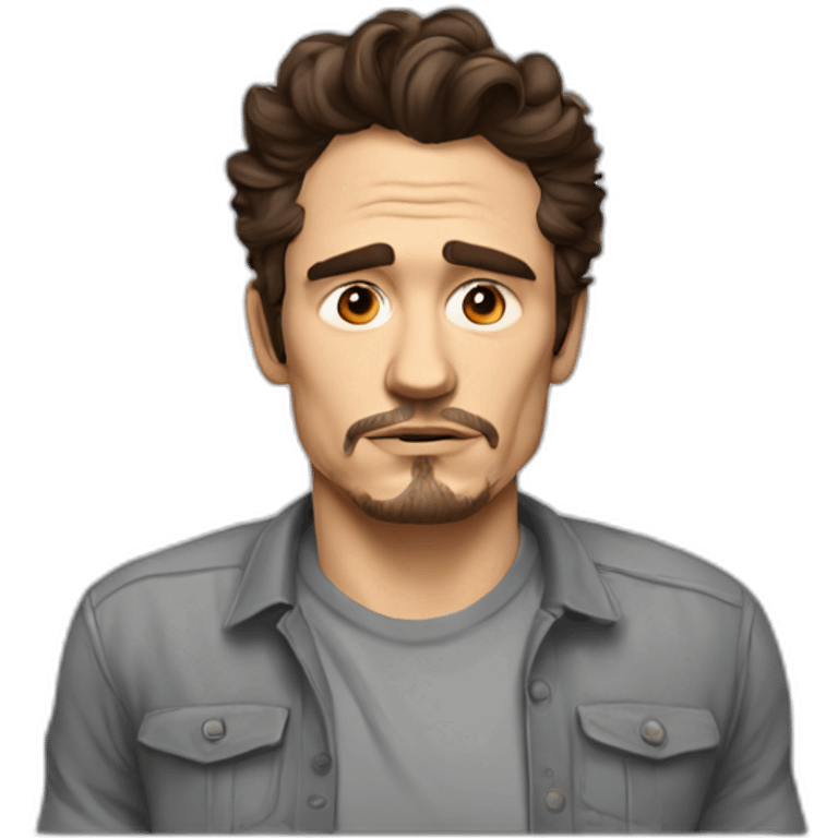 james franco serious cartoon wearing shirt emoji