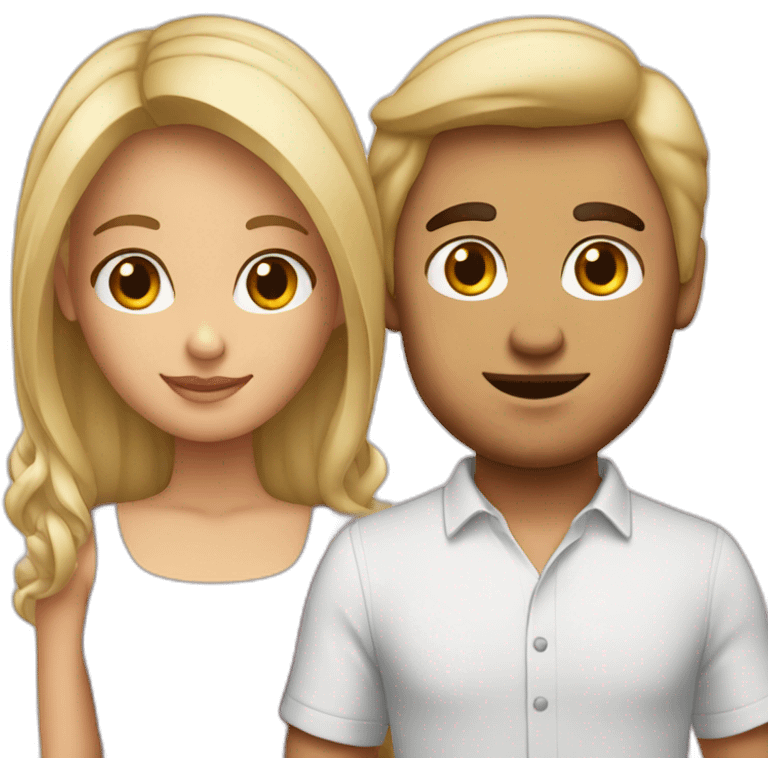 Couple blond et brune emoji