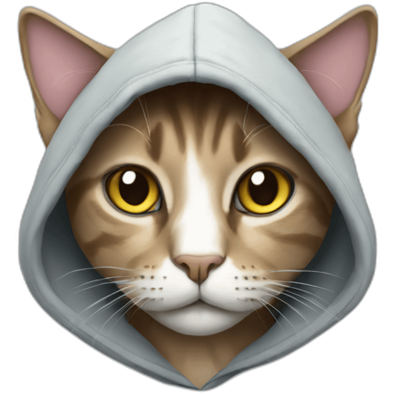 Cat wearing a hoodie emoji