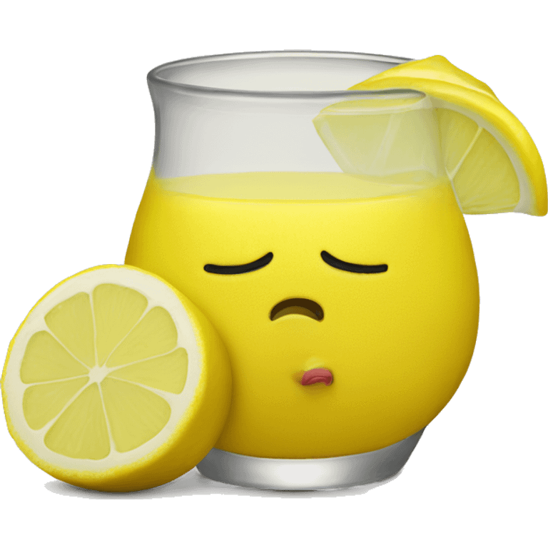 Lemon drinking lemonade emoji