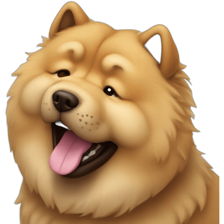 Perro chow chow sonriendo emoji