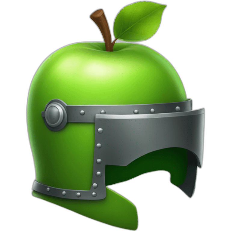 green apple in a knight helmet emoji