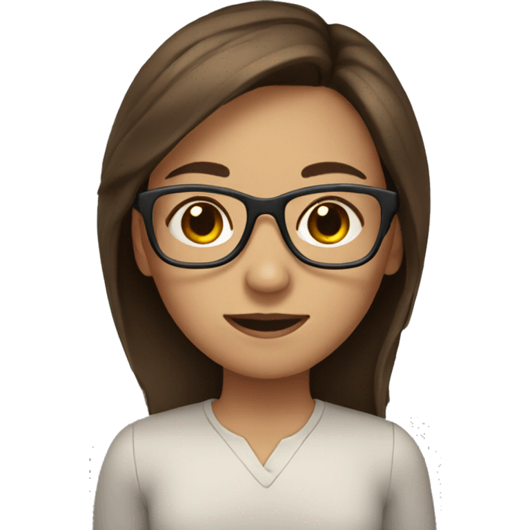 girl with glasses and brown hair emoji