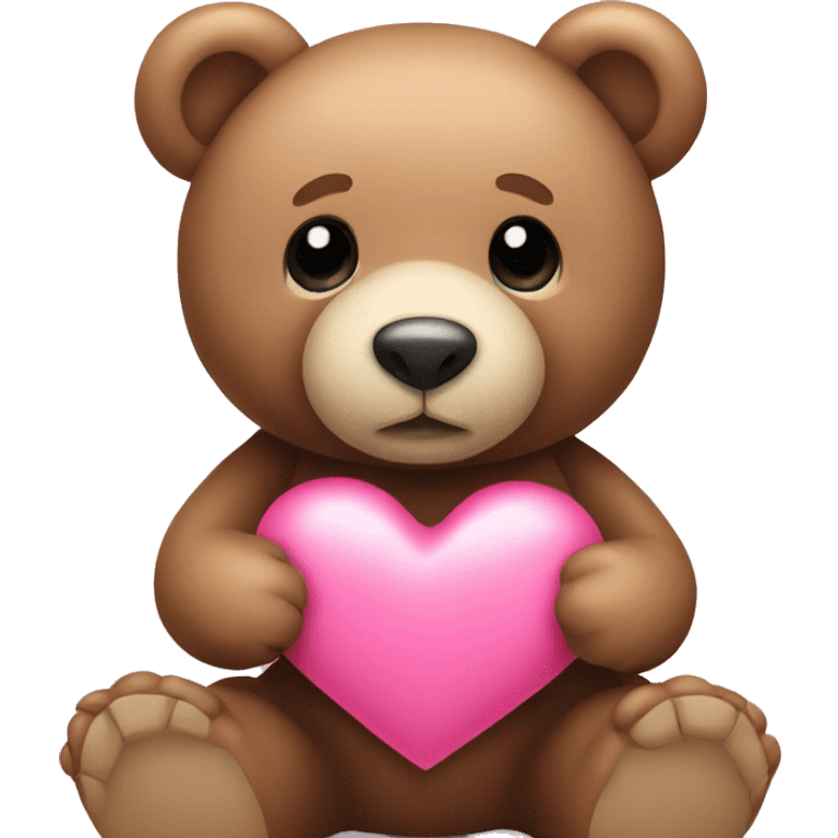 Teddy bear with pink heart emoji