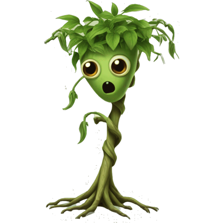 bowtruckle: Small, tree-guardian creatures resembling sticks with eyes, known for their attachment to particular trees and wood. emoji