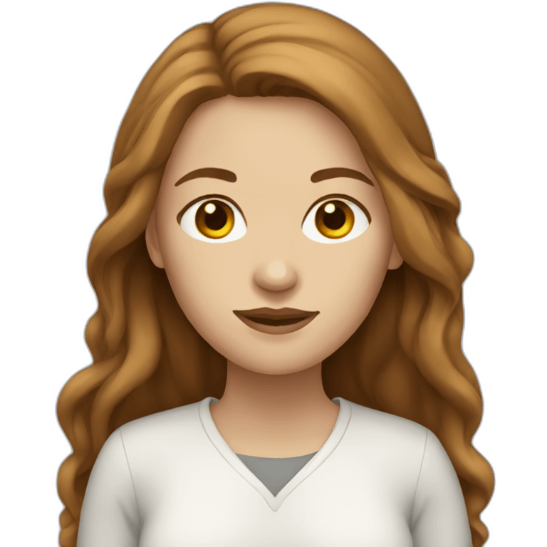 White-woman-with-long-brown-hair emoji