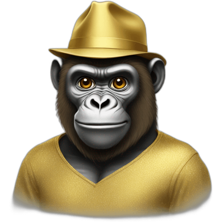 Gorilla wearing Golden clothes emoji