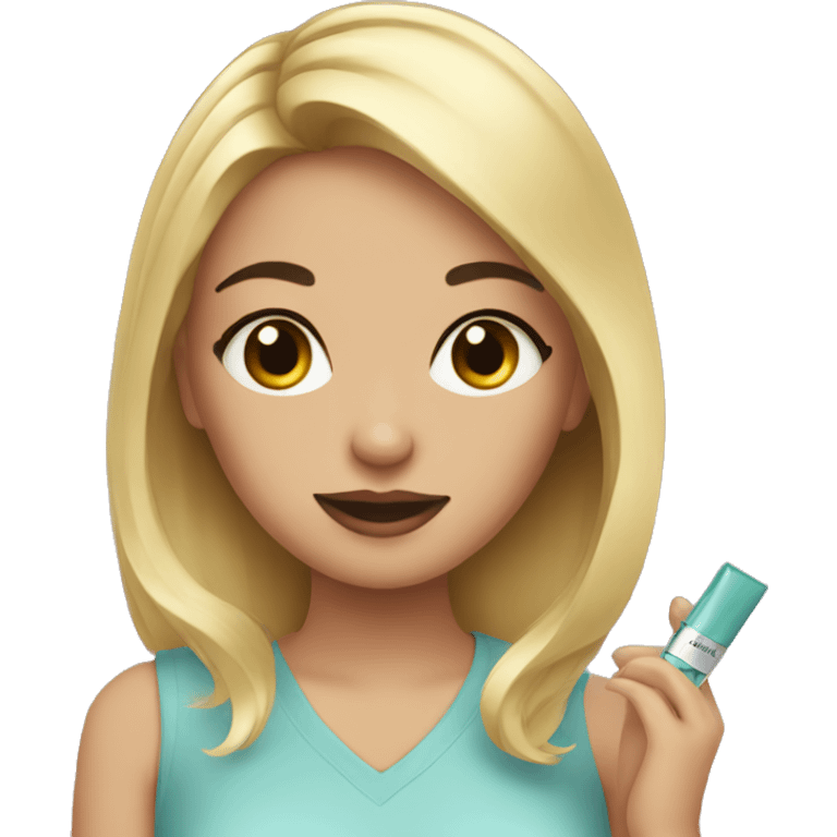 Girl with cosmetics  emoji