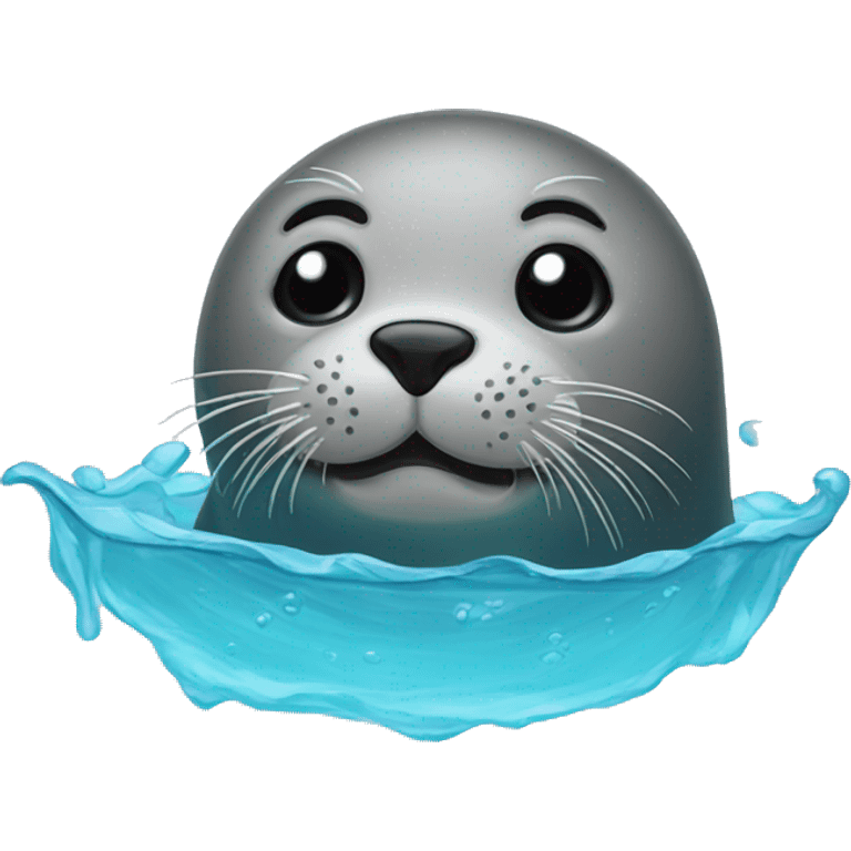 Seal putting his head out of water emoji