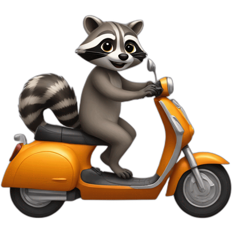 Raccoon on scooter emoji