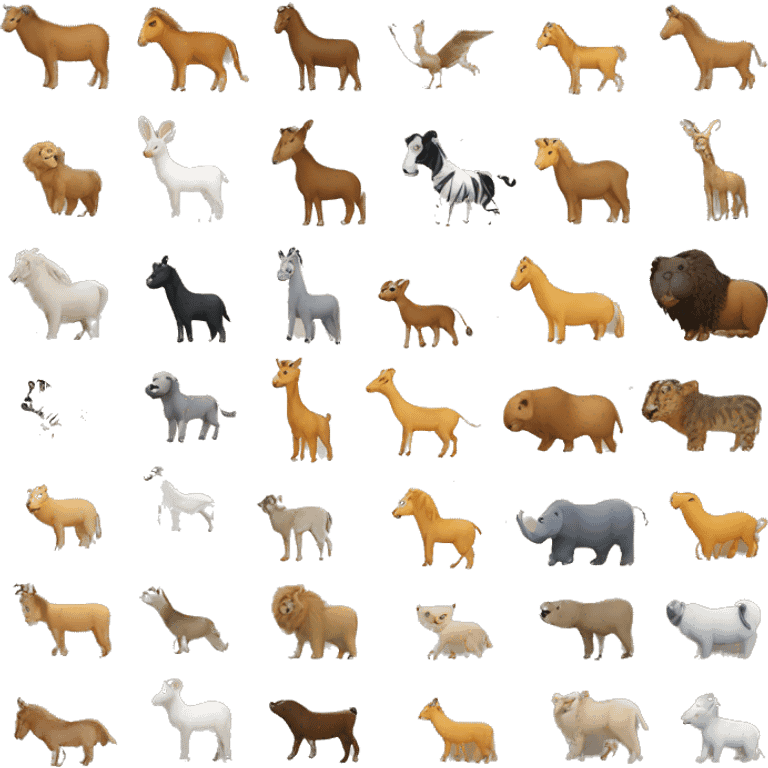 Represent the animals that were on Noah's Ark using emojis! Show pairs of each kind. emoji