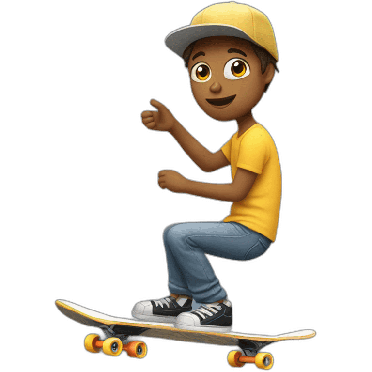 chat en train faire du skateboard emoji