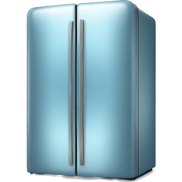 Realistic metallic light blue fridge isolated.  emoji