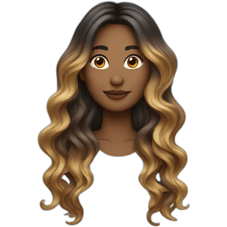 Long wavy ombré hair woman emoji