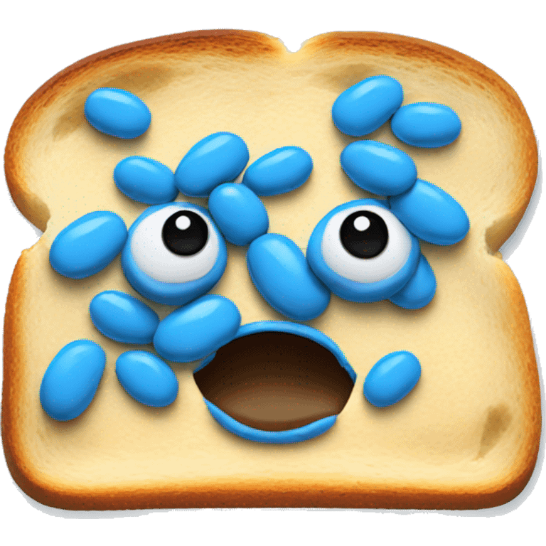 Blue beans on toast emoji