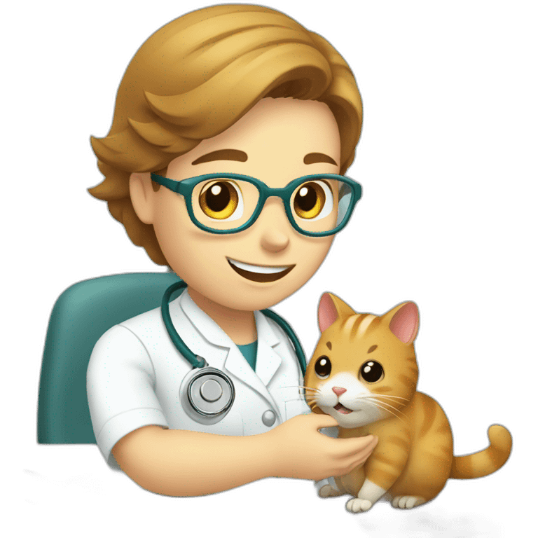 cat - vet treating a hamster emoji