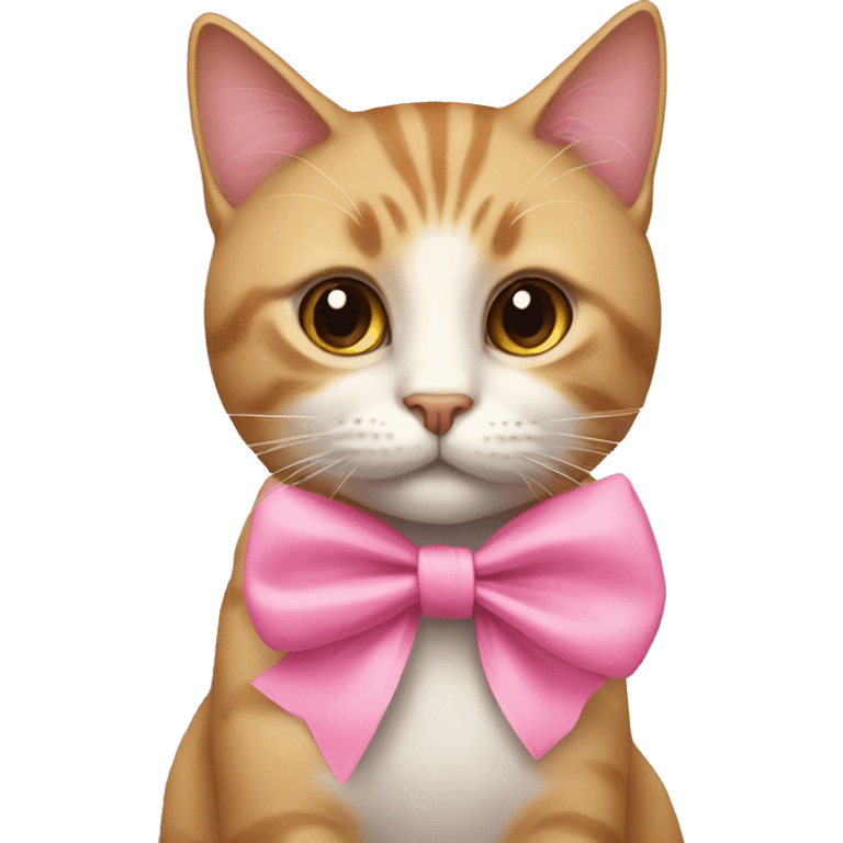 Cat wearing pink bow emoji