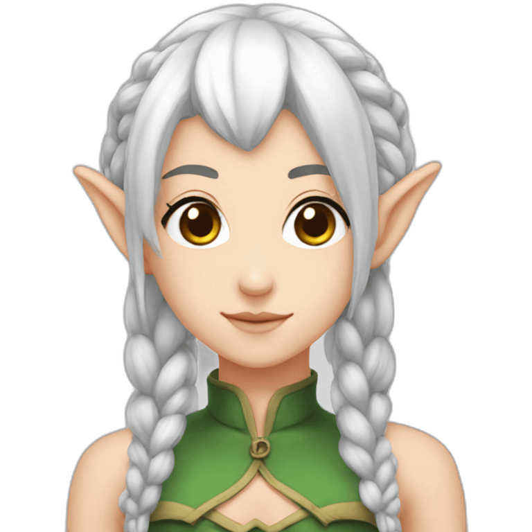 White haired twintail elf emoji