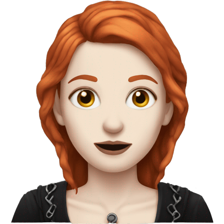 red-haired pale-skin goth emoji