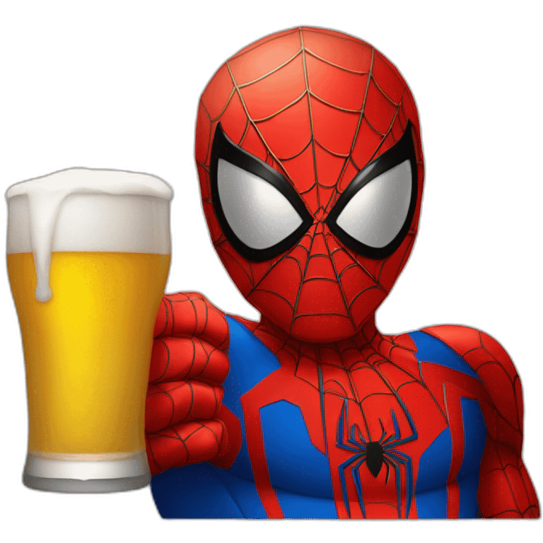 Spiderman tomando cerveza emoji