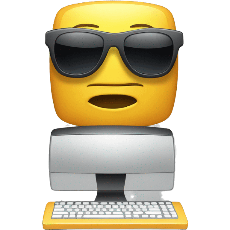 cool computer with sunglasses emoji