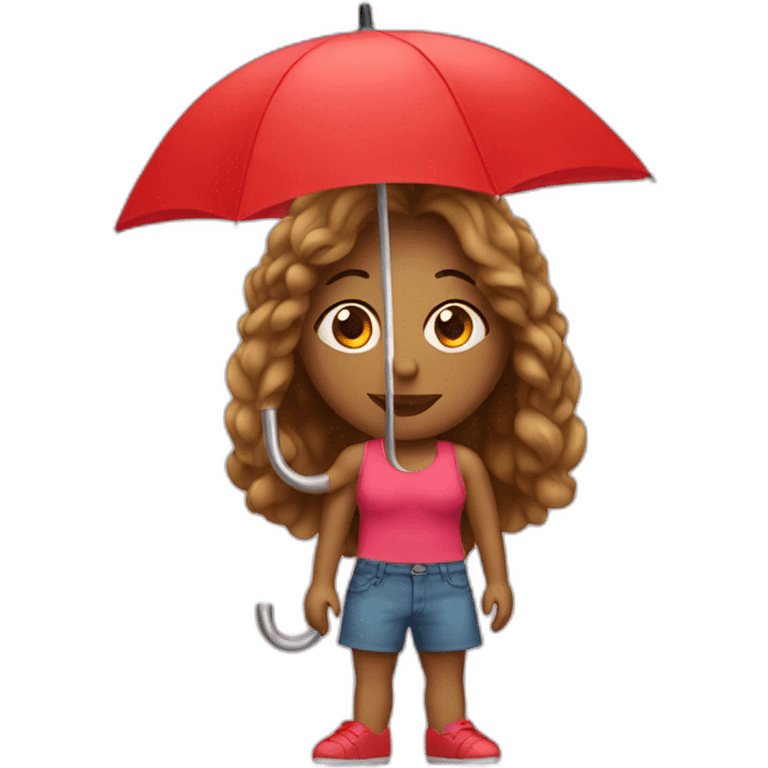 trans women with red umbrella emoji