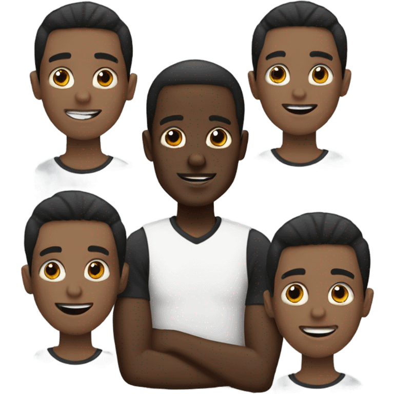 A black man with 3 kid boys  emoji