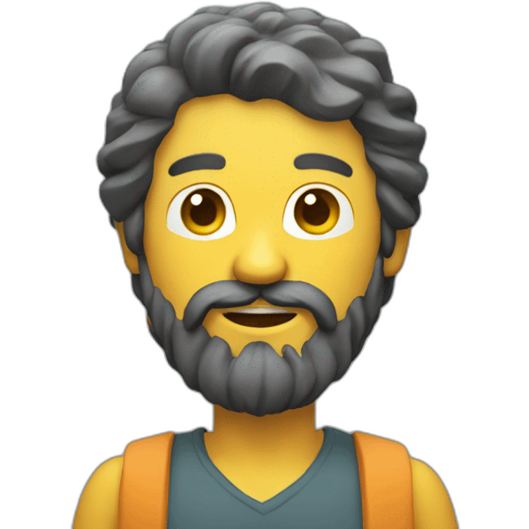 Man with beard in 3d emoji