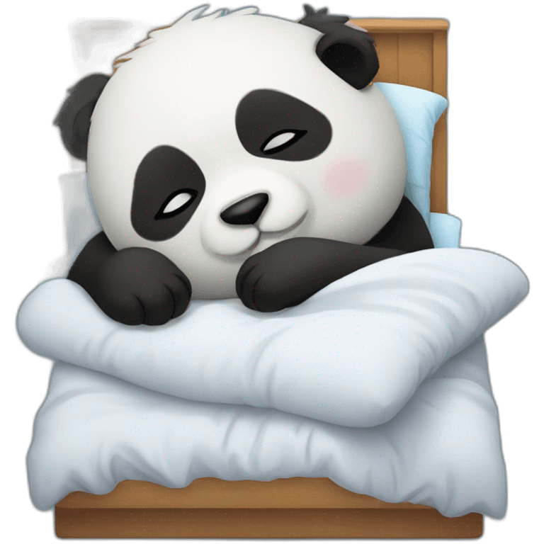 Panda sleeping in bed emoji