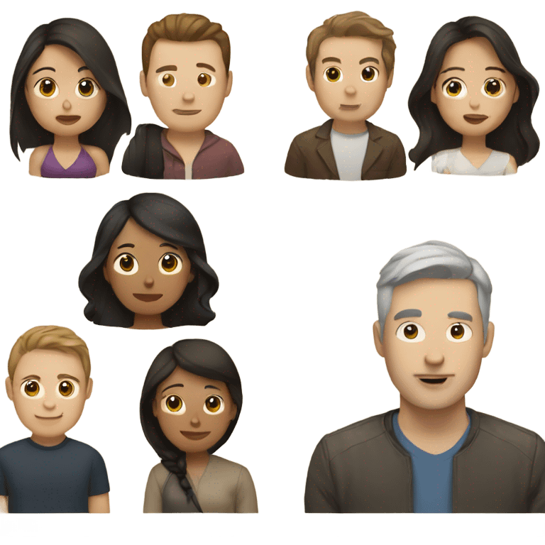 Asian woman and white male with brown hair emoji