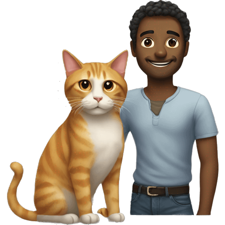 Cat and man  emoji