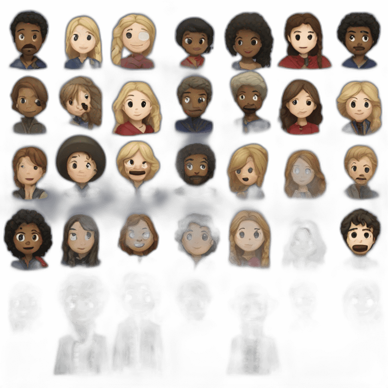 All characters from Les Miserables emoji