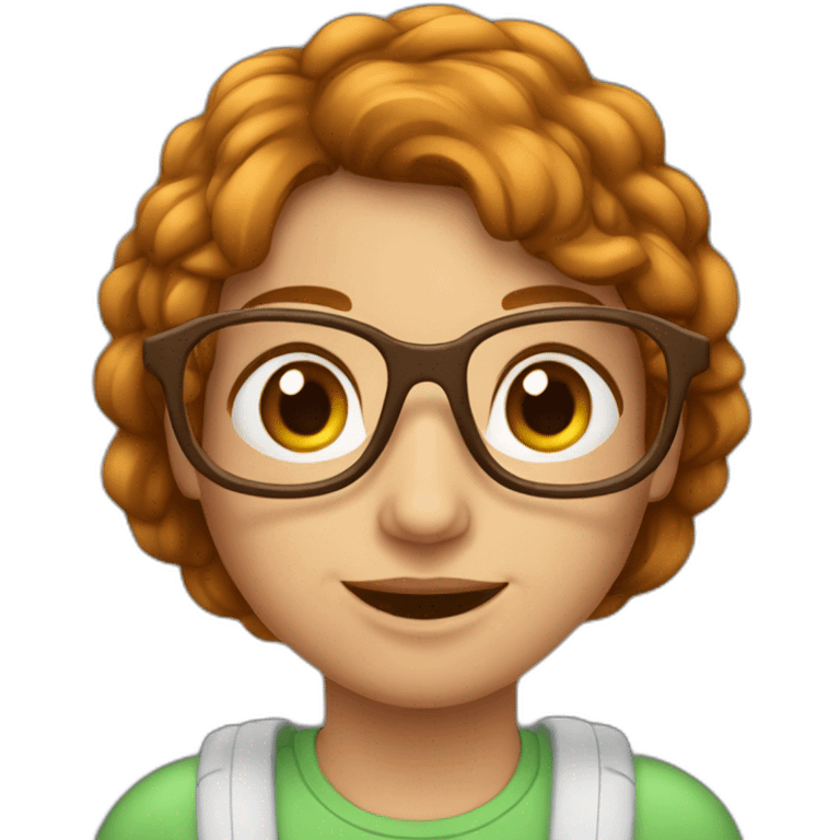 Een meisje met bruin haar en een doorzichtige bril emoji