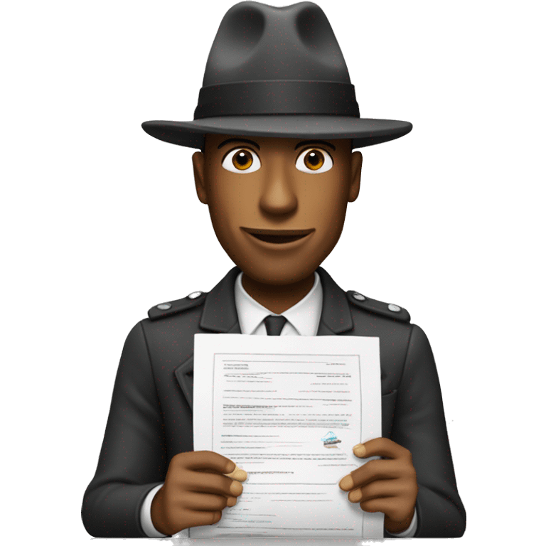 Pharell Williams shows an employment contract emoji