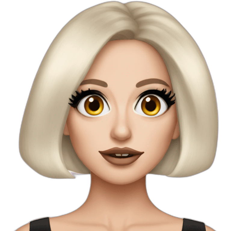 Lady gaga with eye-liner emoji