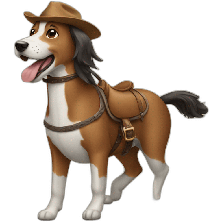 Dog riding a horse emoji