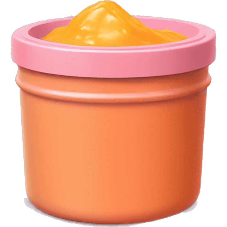 yellow ish orange wax substance in small round pink container emoji