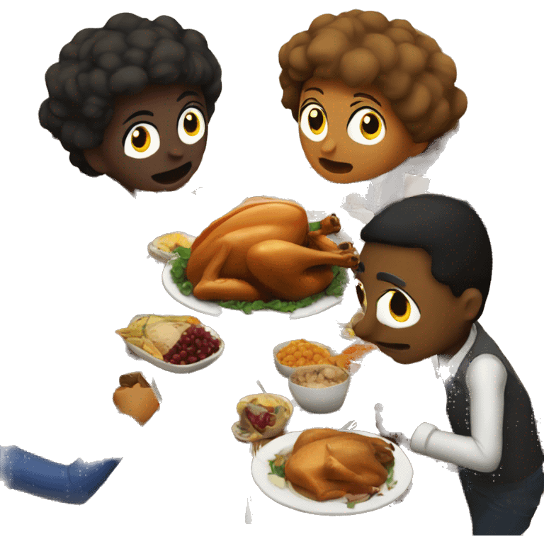 Thanksgiving fight at the table emoji