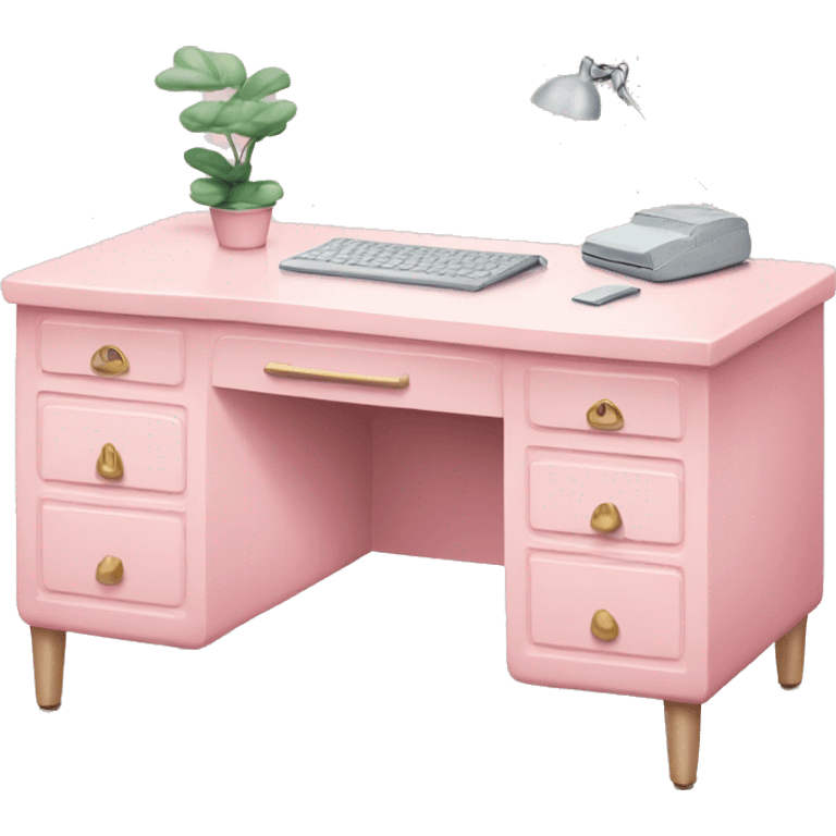 pastel pink desk emoji