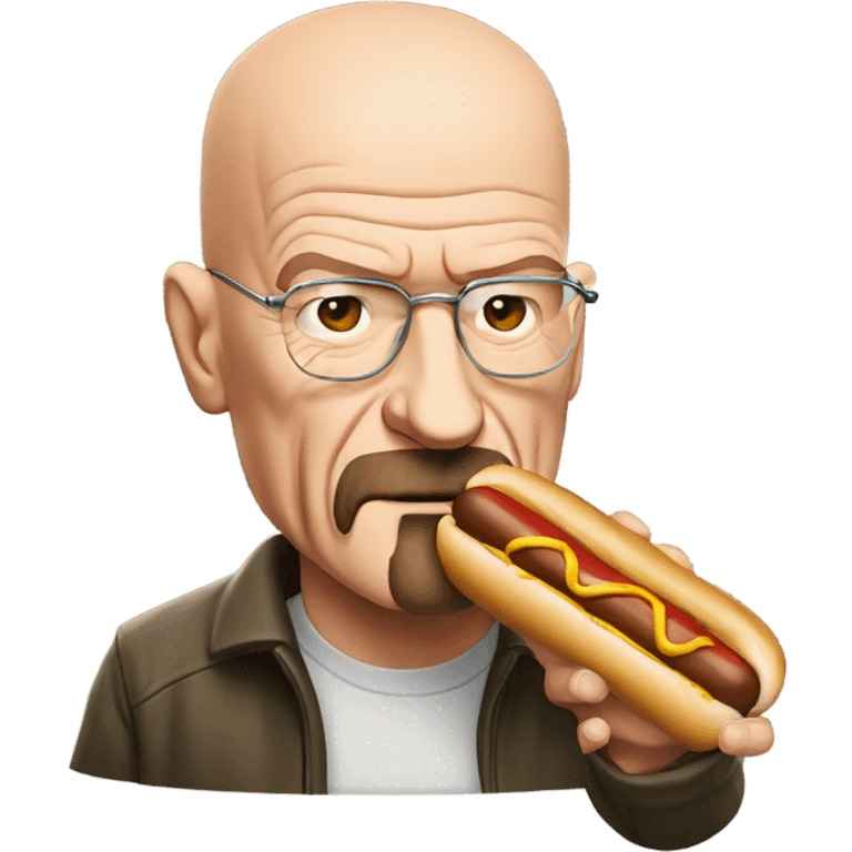 Walter white eating a hot dog emoji