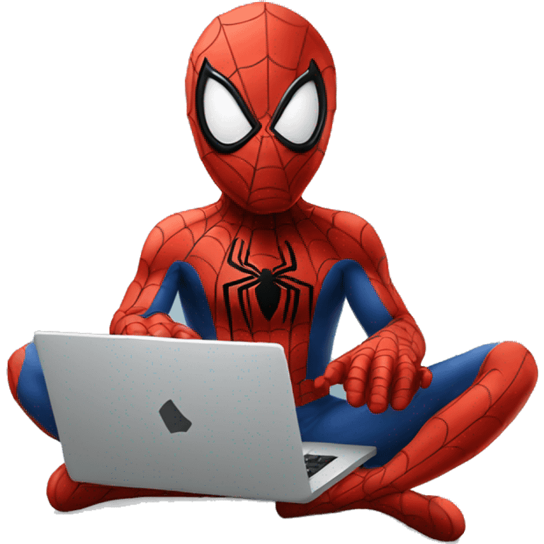 Spiderman working on a laptop emoji