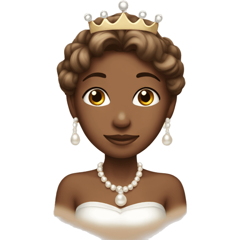 brown princess with pretty pearl crown  emoji