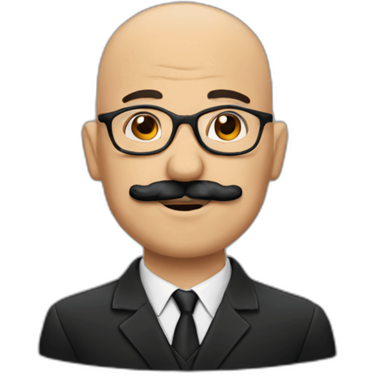 bald albanian with mustache and glasses emoji