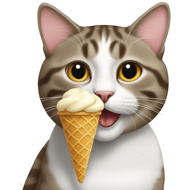 Cat eating icecream emoji