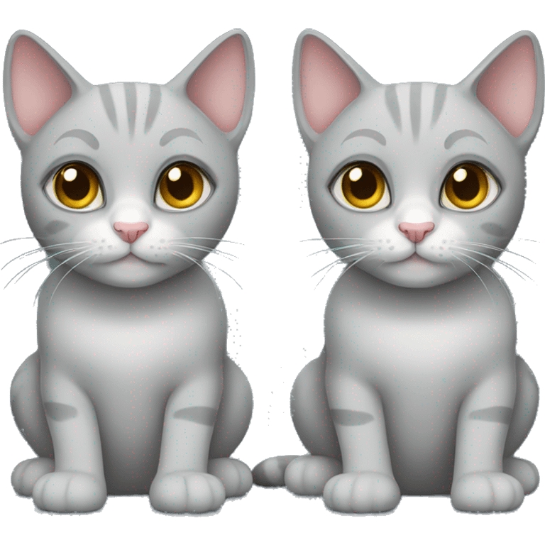 2 gray cats  emoji