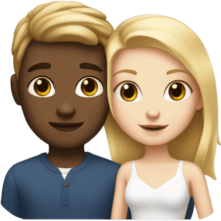 White girl and white boy in love emoji