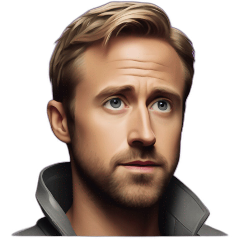 Ryan gosling staring at purple light from blade runner 2049 emoji